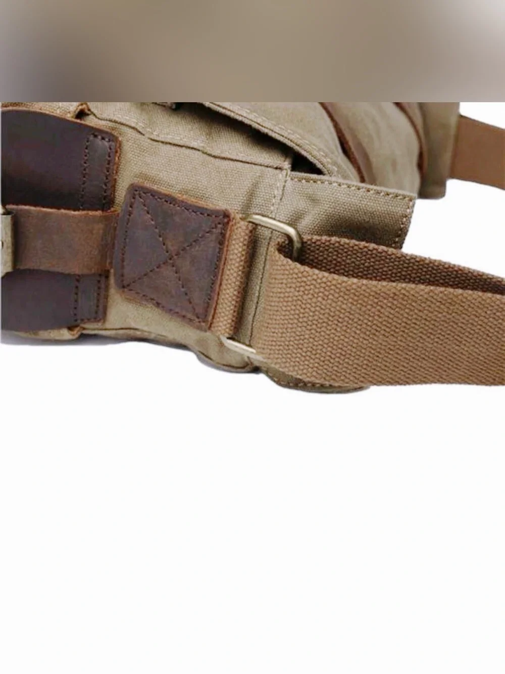 NEW Sechunk Vintage Military Leather Canvas Laptop Bag Messenger Bags Large